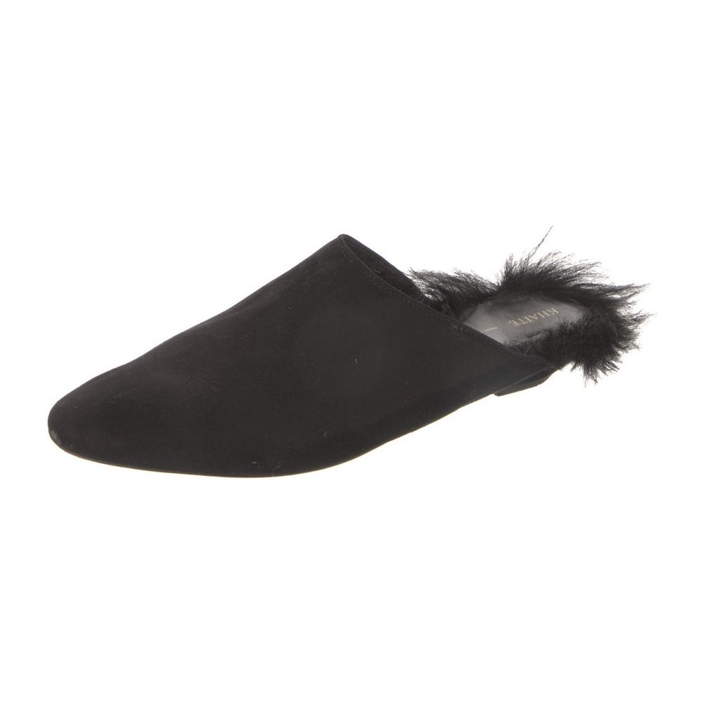 KHAITE Otto Black Suede Shearling Pointed Toe Mule Flats 39.5 US 9.5 - Picture 3 of 6